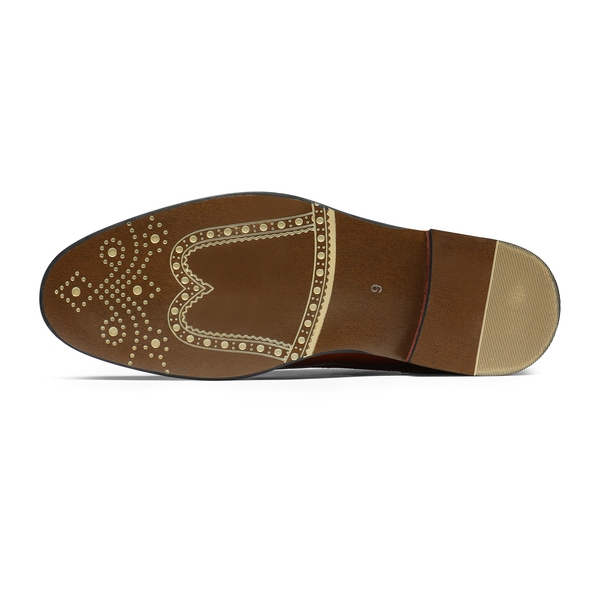 Men's Polished PU Leather Oxford Shoes - BROWN - 3